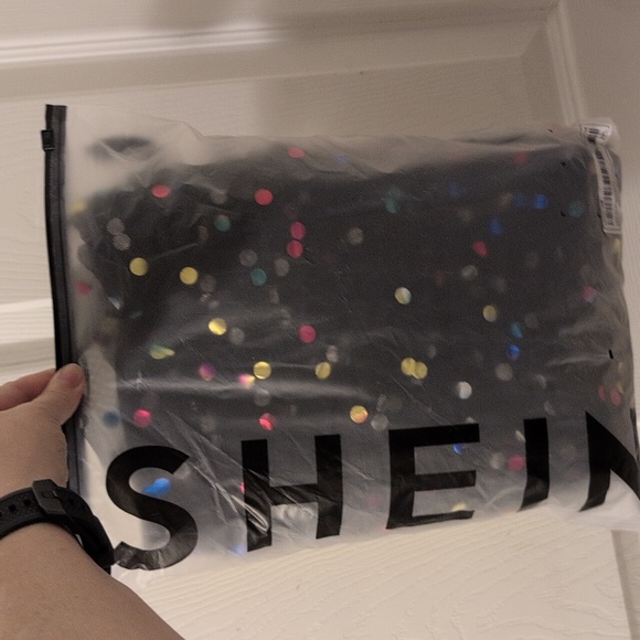 Black And Rainbow Sequin Mesh Party Dress - Picture 14 of 14